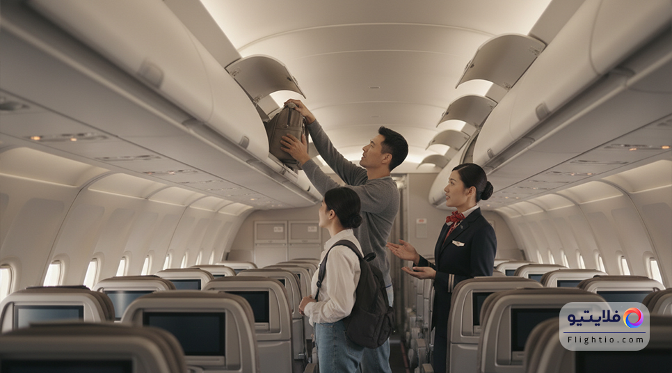  قرار دادن وسایل در کابین هواپیما و آماده شدن برای پرواز