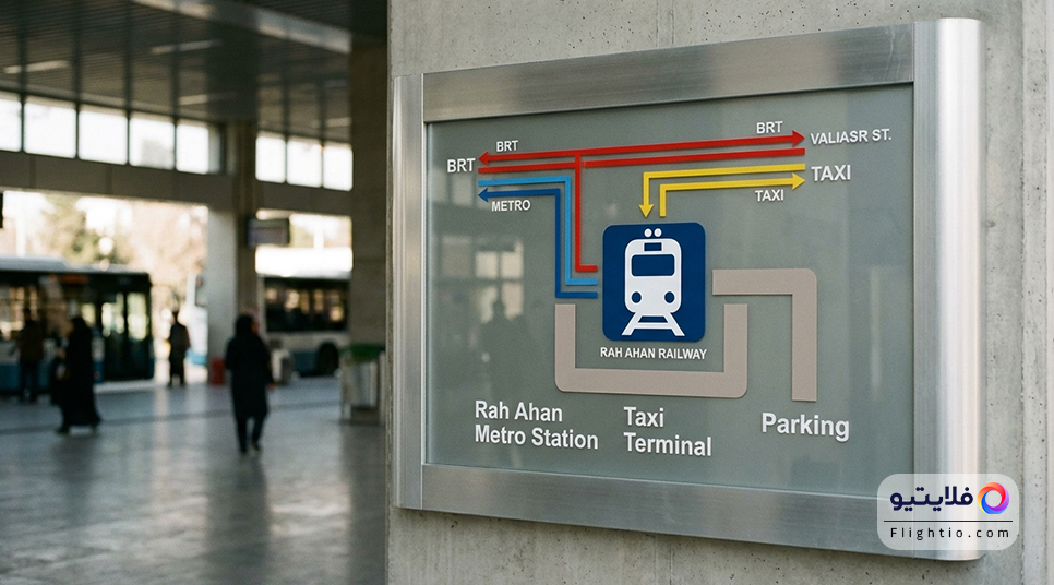 نقشه ایستگاه راه آهن تهران