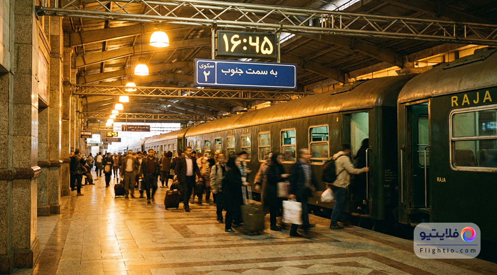 سکوی مسافربری ایستگاه راه اهن تهران